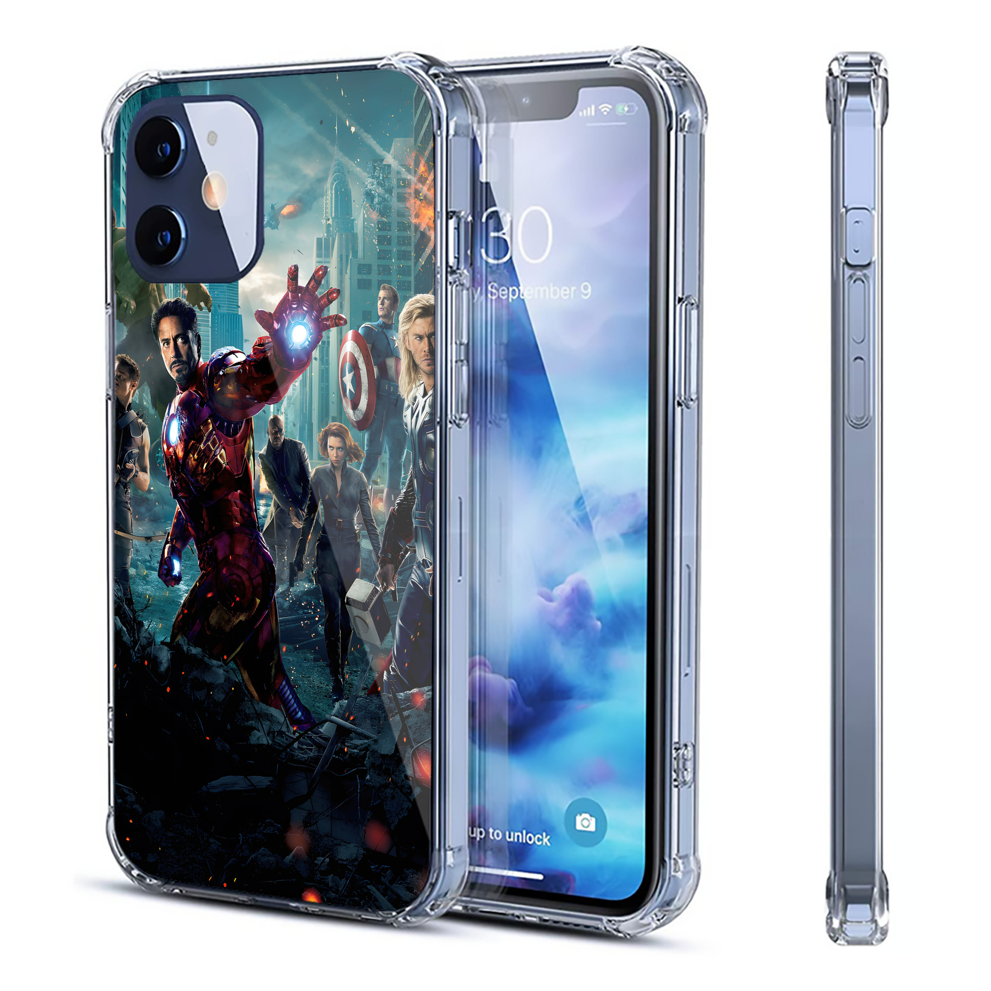 （画像用） アベンジャーズ The Avengers 【iPhone 12シリーズ対応】透明スマホケース（クリアソフトケース）